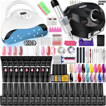 Professional Gel Nail Polish Kit Semi Permanent Gel Varnish Set Nail Art Manicure Kit And…