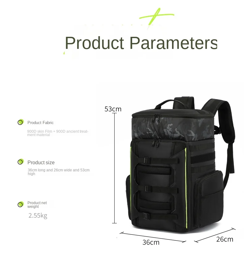 33L FPV RC Racing Drone Backpack, Outdoor Travel Waterproof Camera Photography Bag, Large Capacity Travel Hiking Bag Rucksack view 6