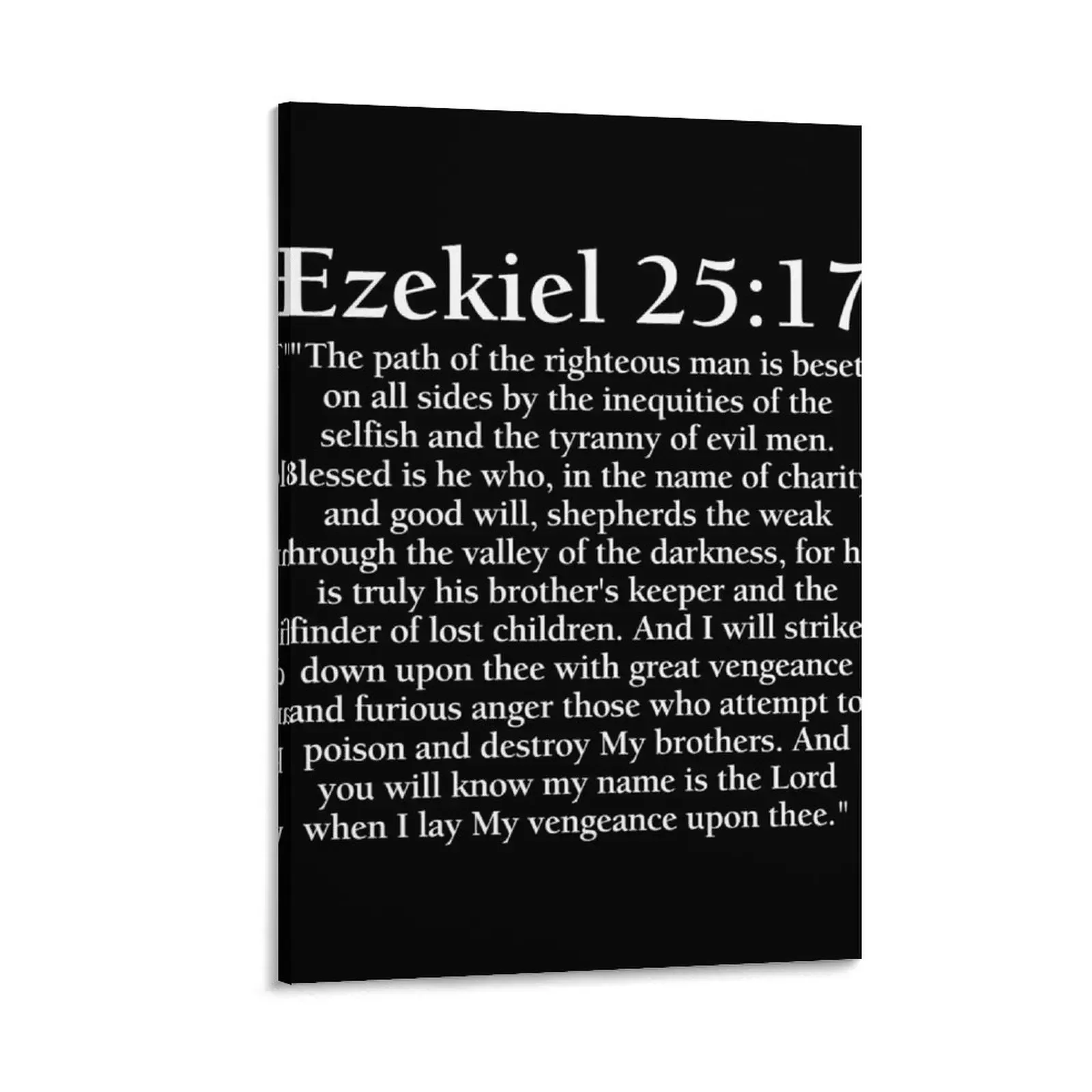 

Ezekiel 25:17 - Full Passage Canvas Painting poster Decoration for home bedroom decor