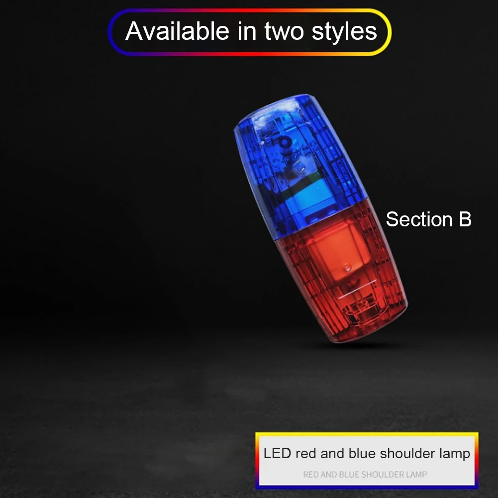 Red Blue LED Shoulder Warning Light Police Shoulder Clip Light  Sanitation Worker Safety Patrol Alarm Flash Signal Strobe Lamp