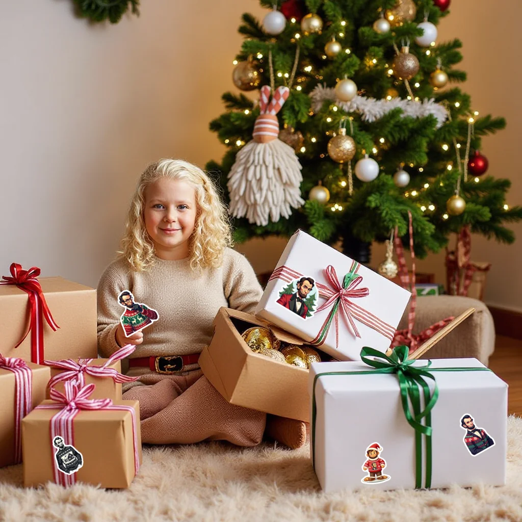 35pcs-50pcs Humorous Festive Holiday Stickers Cartoon Historical Figures Teacher Reward Stickers DIY Stickers For Notebook DIY