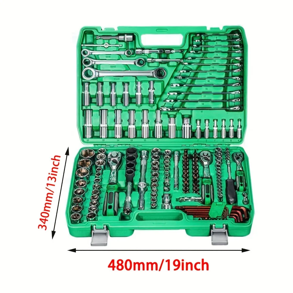 1/2,1/4,3/8 Inch Drive Ratchet Wrench Set,108/121/151pcs Drive Socket Set, With S2 & CR-V Sockets,Metric Hex Bit Socket Set