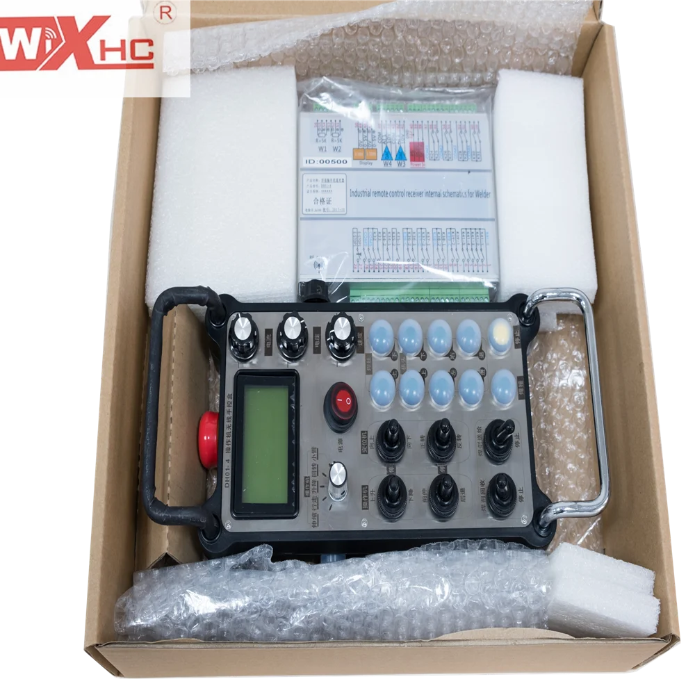 100 Range Smart Industrial Radio Remote Control With Speed Potentiometer Knob Toggle Switch For Winch Crane Heavy Machinery