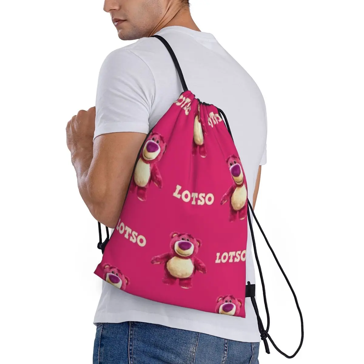 Lotso-bolsa deportiva portátil, bolso grueso con cordón, mochila para montar en el gimnasio, zapatos, ropa