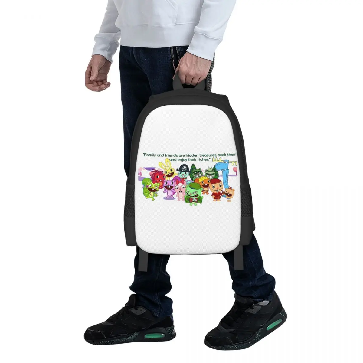 Happy Tree Friends Family Student Backpack School Bag Hiking Travel Daypack for Boys Girls Fashion Bookbag Shoulder Bags