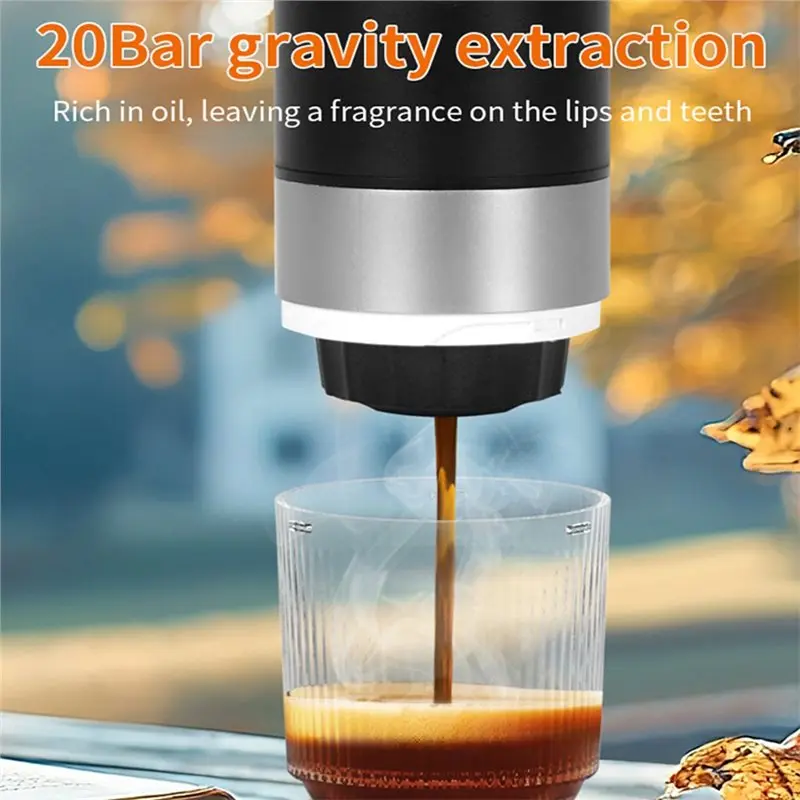 B02C-Portable 20Bar Self-Heating Coffee Machine 80Ml Espresso Maker For Travel Office Ground& Capsule Compatible D