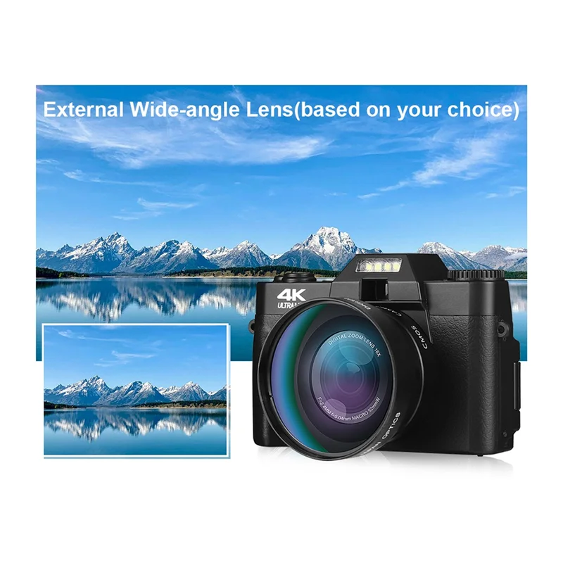 Nueva cámara de fotografía Digital Tech 4K WIFI Web Cam grabadora de vídeo Vintage cámara de videocámara de Streaming de 48MP con lente gran angular