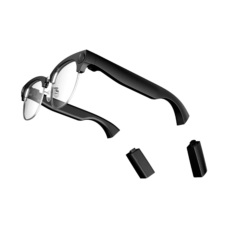 Gafas Inteligentes AI with Removable Battery Support for Video Recording and Translation