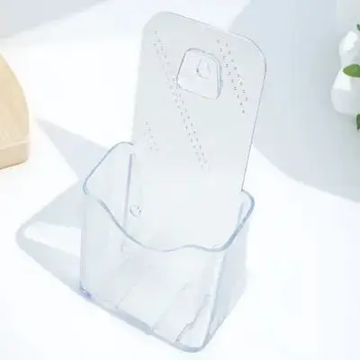 2Pcs A6 Literature Rack Transparent Acrylic Brochure Holder for Magazines Catalogs Booklets Display Hanging Office Organization