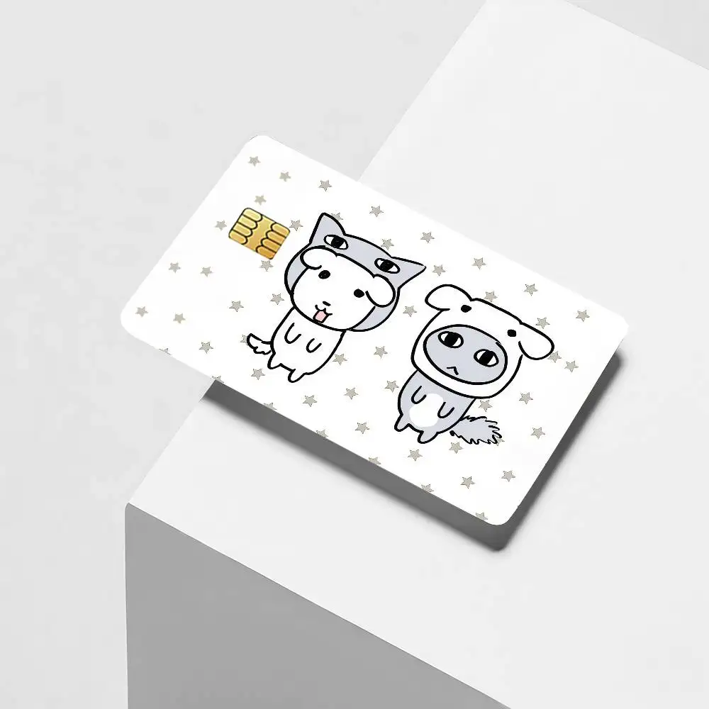 Cartoon cute G-Ganadi Dog Credit Card Decorative Card Stickers Suitable For Bank Cards Metro Transit Anti-scratch Gift 4PCS
