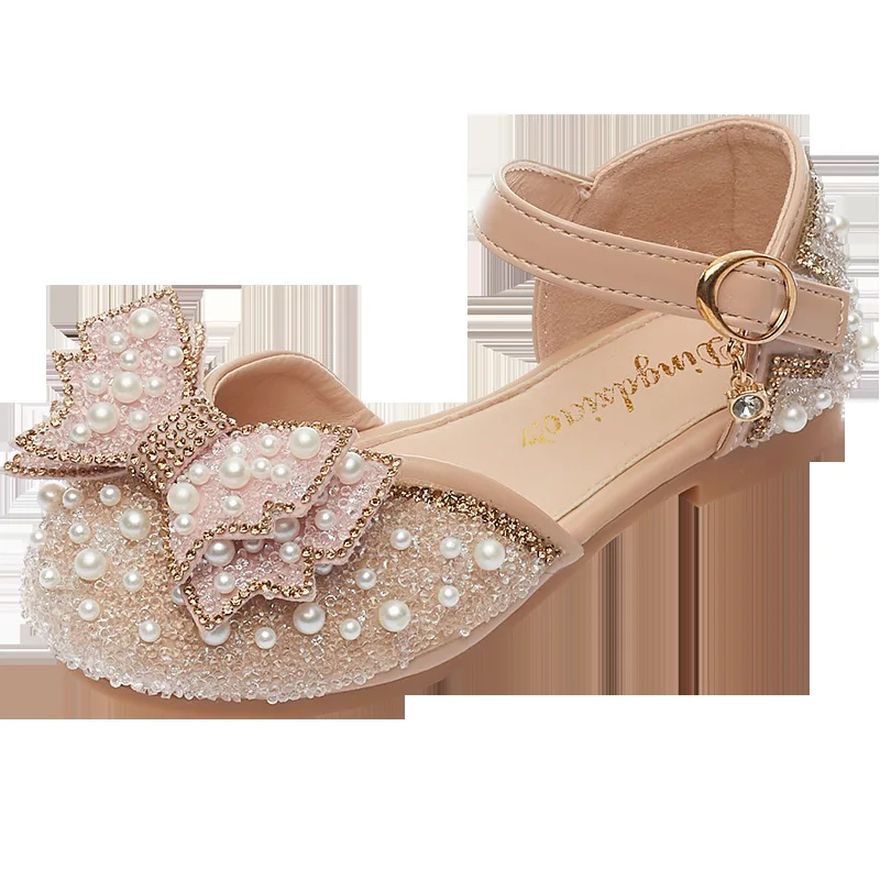 Girls Kids Summer Crystal Sandals Princess Jelly High-Heeled Shoes Princess Party Dance Shoes Performance Shoes