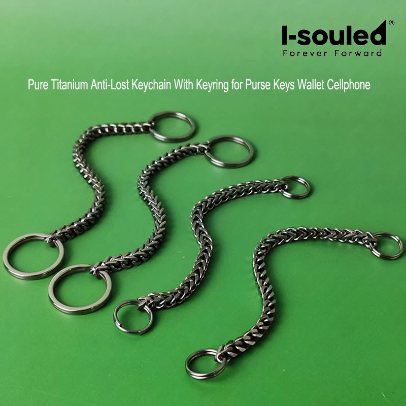 

Titanium Woven Chain Key Ring - Modern Anti-Lost Purse/Wallet/Cellphone Holder | Durable Lightweight Minimalist Design