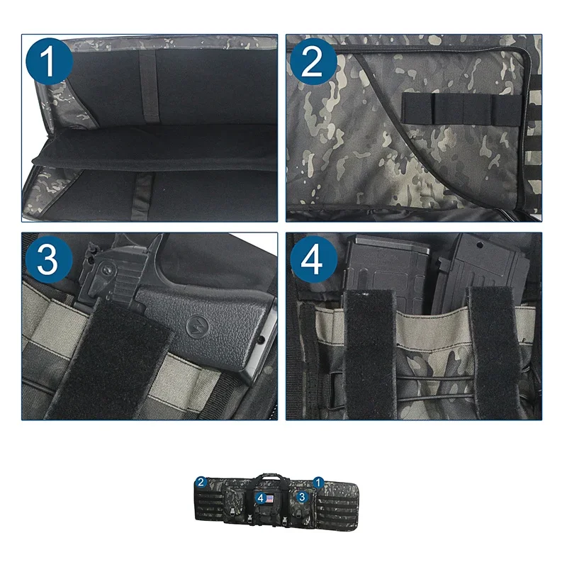 Imagem -04 - Militar Airsoft Arma Arma Case Case Sniper Molle Caça Rifle Coldre Mochila Bolsa Duplo Tático 85 cm 100 cm 120cm