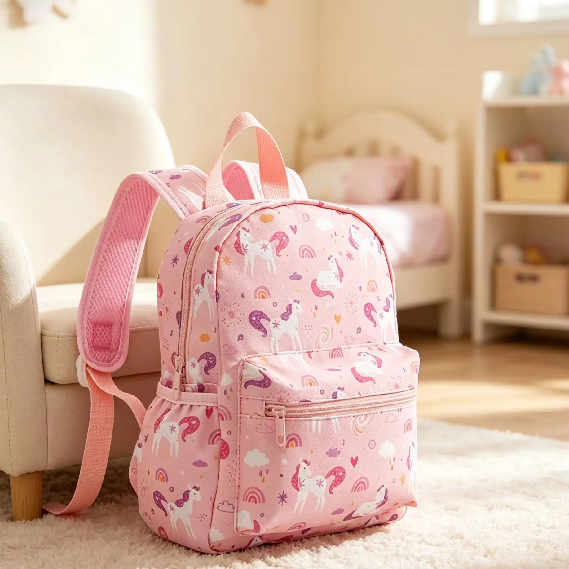 Rainbow Cartoon Children's Travel Backpack 3D Printed Cross-Border School Bag Cartoon Fashionable Large Capacity Backpack