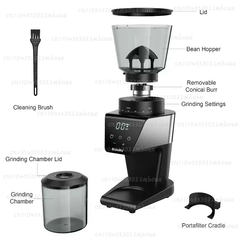 Automatic Burr Mill Electric Coffee Grinder, Featuring 30 Gears for Grinding Espresso and American Coffee, with Magneti
