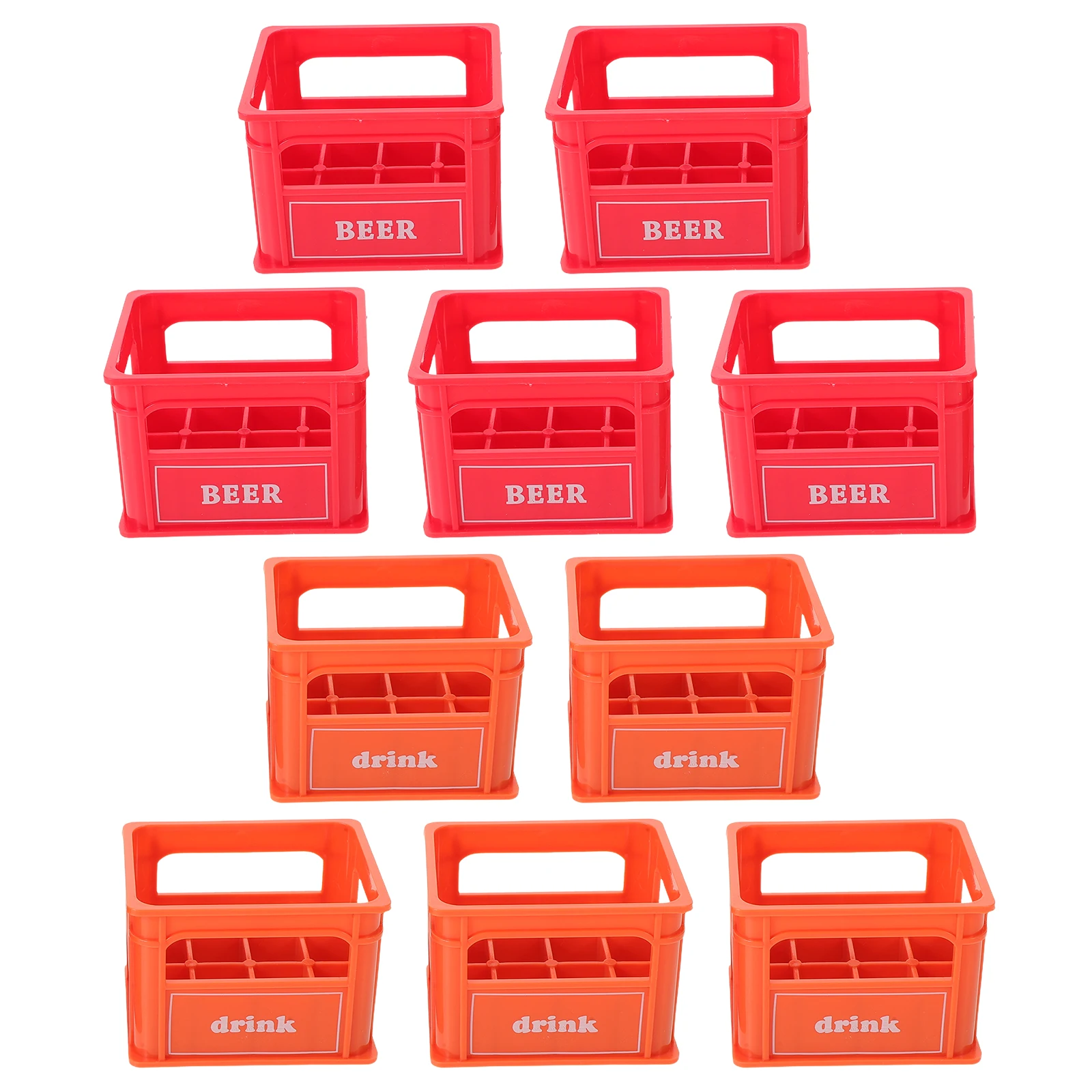 10 szt. Miniaturowe skrzynki na piwo: Realistyczne akcesoria do kuchni w domku dla lalek, zestaw do zabawy, dekoracja mikrokrajobrazu, akcesoria do bajkowego ogrodu.