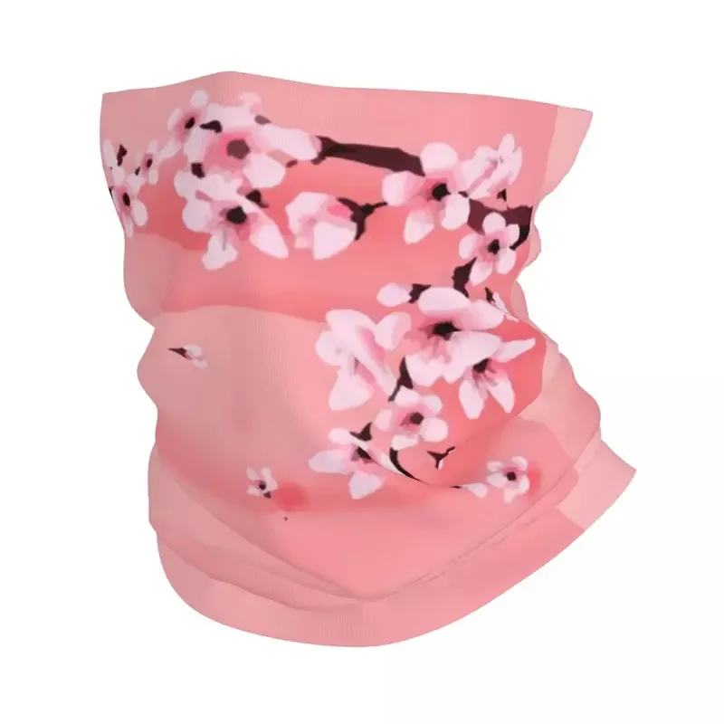 Sakura tree cherry blossom bandana neck warmer women men winter ski tube scarf gaiter floral flower face cover