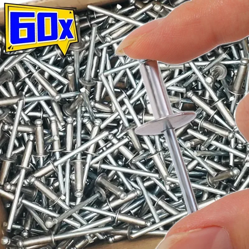 20/60 sztuk nity ze stopu aluminium wiele rozmiarów okrągła główka zestawy nitów zrywalnych przekłuwanie szafka mocująca gwoździe akcesoria meblowe