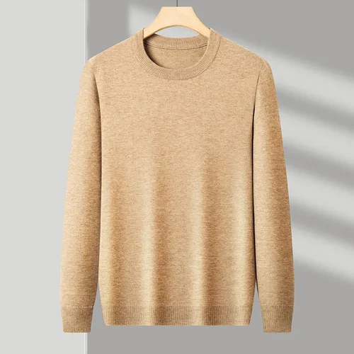 Imagen 2 del producto 2025 nuevo suéter Casual para hombre, suéter tejido de manga larga con cuello redondo, Top versátil de moda con patrón de diamante