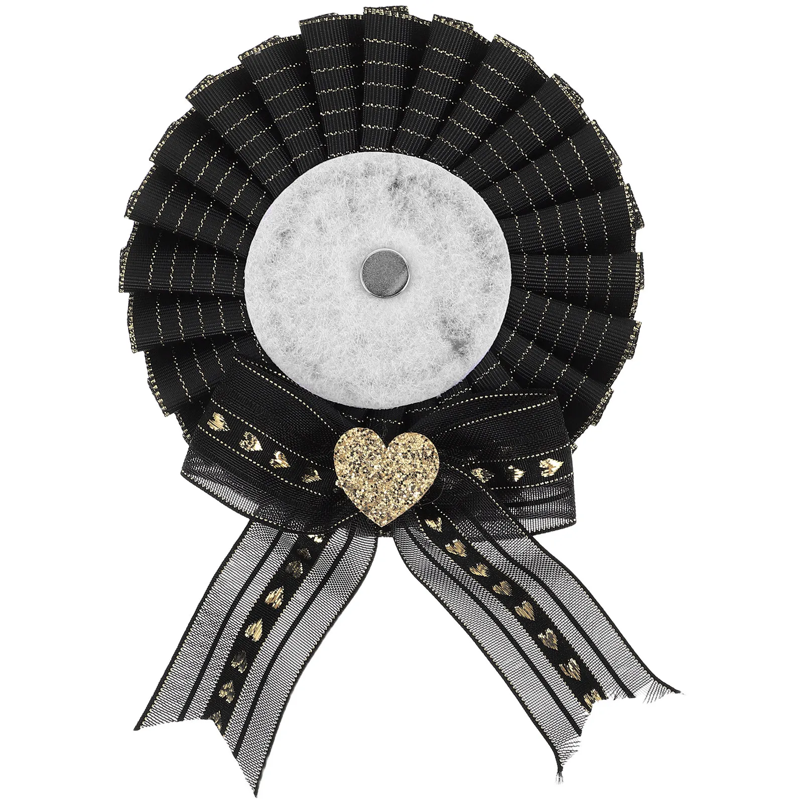 Ribbon Badge Button Pin Brooch DIY Decorative Award Accessory for Girls School Party Daily Outfits