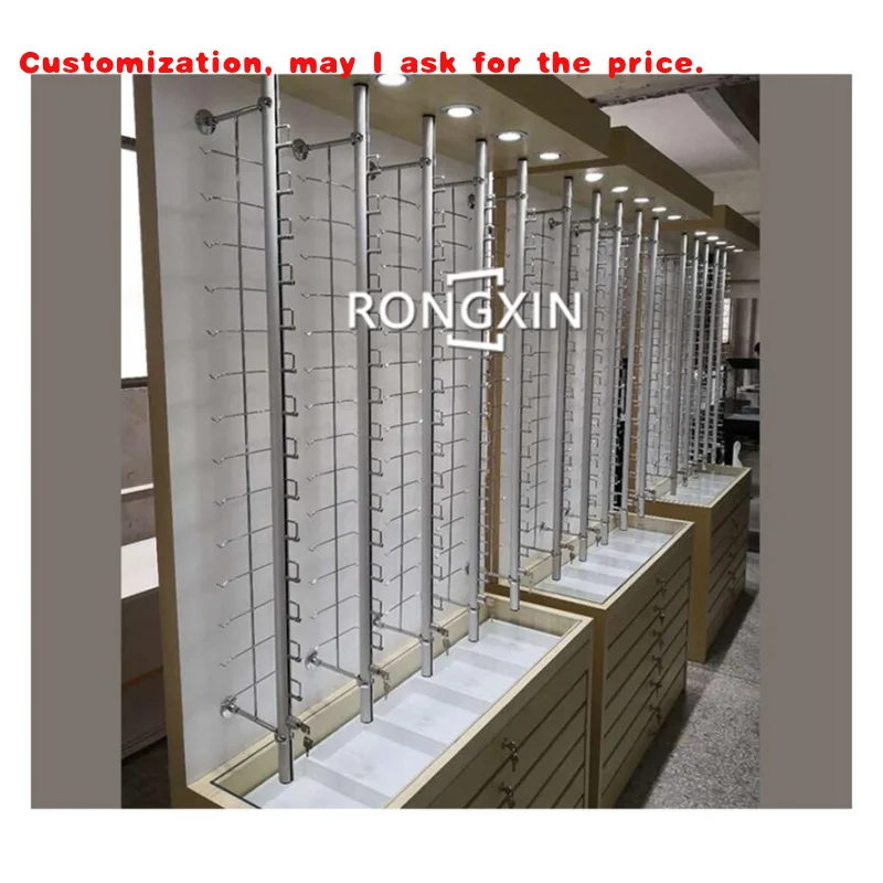 

custom.Optical Floor Standing Locking Sunglass Display Rack Led Wall Mounted Eyewear Advertising Furniture Salon Furniture