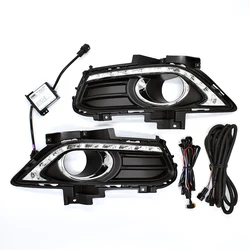 Fog Lamp Fit For Ford Mondeo 2013 2014 2015 2016 White LED DRL Daytime Running Lights LED Daylight Headlight Accessories