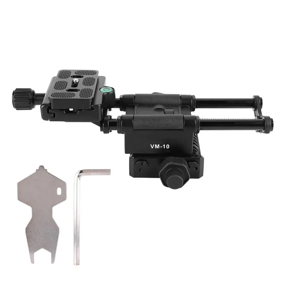 VM-10 Macro Camera Slider & Focusing Head Adapter for DSLR and Monopods - Tripod Holder for Mobile Phones