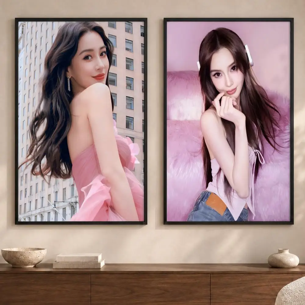 Celebrity A-AngelababyS Poster Art  Self-Adhesive No Glue Residue Wall Sticker for Home Office Nursery