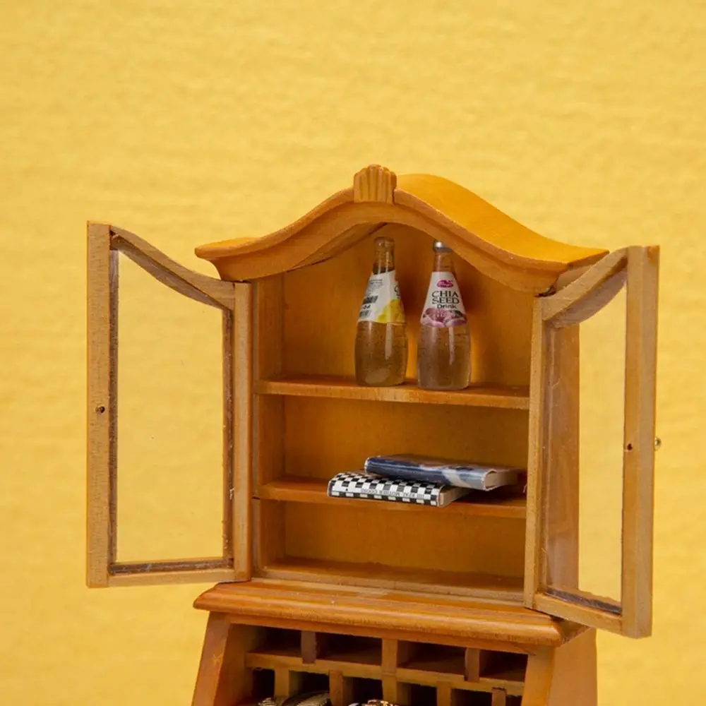 رف تخزين مصغر لبيت الدمية ، خزانة عرض طاولة القهوة ، أثاث محاكاة رف الكتب ، ألعاب نموذجية لبيت الدمية ،