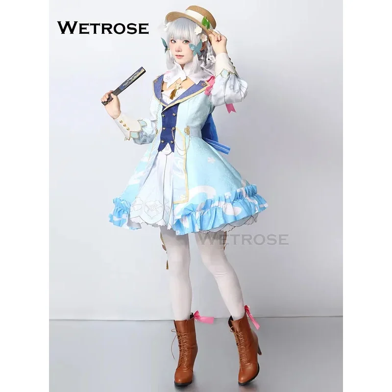 【Wetrose】In Stock Ayaka ใหม่ชุดเครื่องแต่งกายคอสเพลย์ Springbloom Missive Kamisato Ayaka Genshin Impact ชุดวิกผมฮาโลวีน Xma