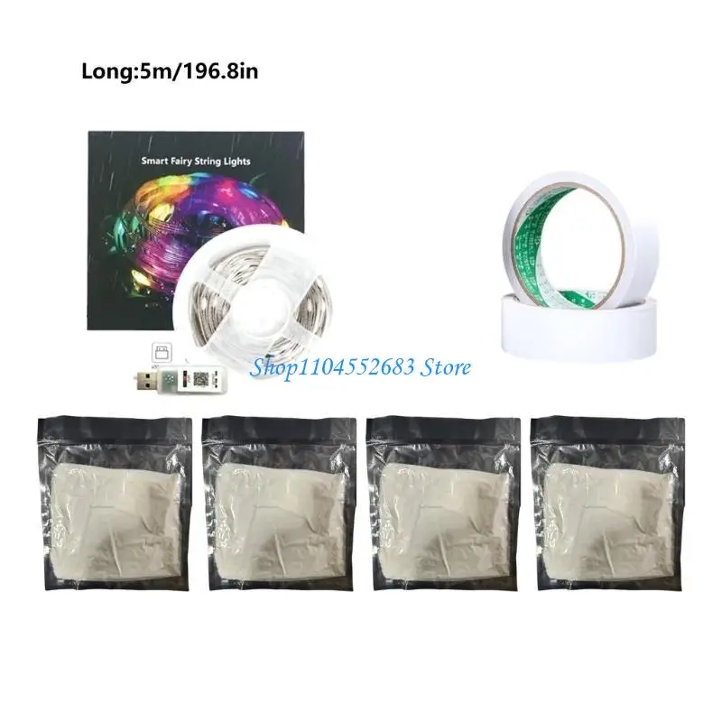 Y6GD Handmade Cloud Light Set, Easy for Adults and Kids, Adjustable Brightness, 5m, Cutes Night Light in House