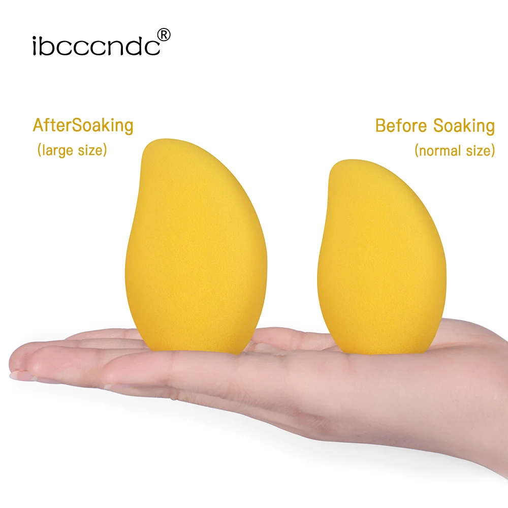 Ibcccndc 1PC Wet Dry Dual-use Mango Sponge Cosmetic Puff Make Up Sponge Soft Women Makeup Foundation Contour spugne per il viso Puff