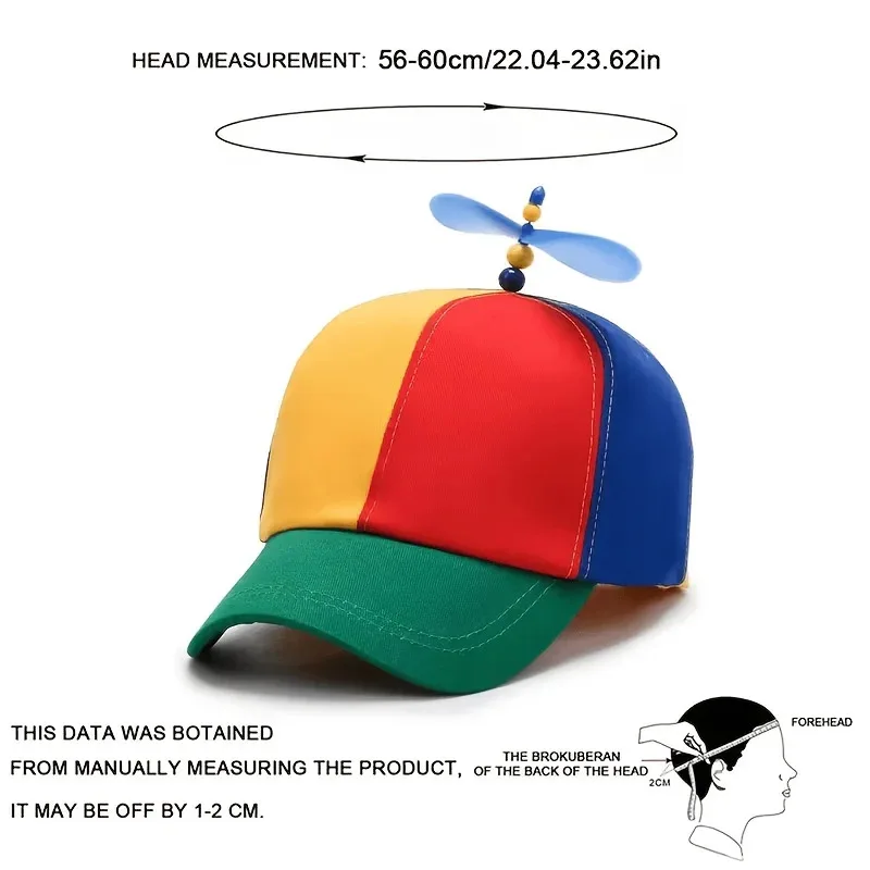 Funny Multicolor Spinning Propeller Baseball Cap Helicopter Hat Novelty Carnival Birthday Masquerade Cosplay for Party Costume