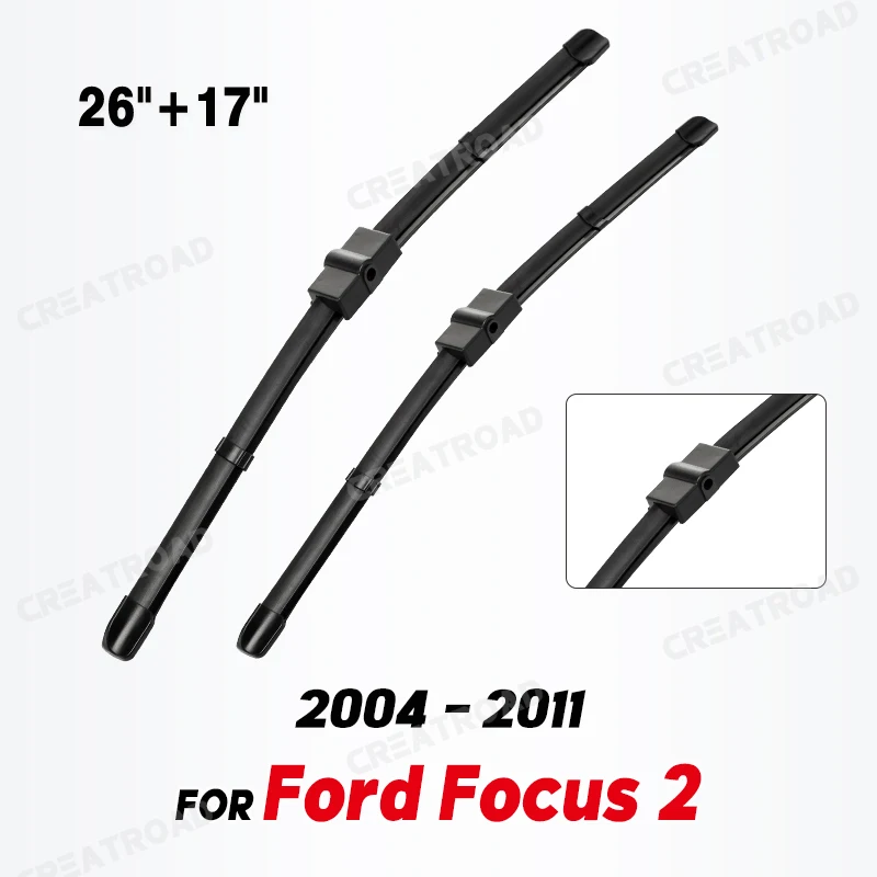 Wiper LHD & RHD Front Wiper Blades For Ford Focus 2 2004 - 2011 Windshield Windscreen Window Car Rain Brushes 26\