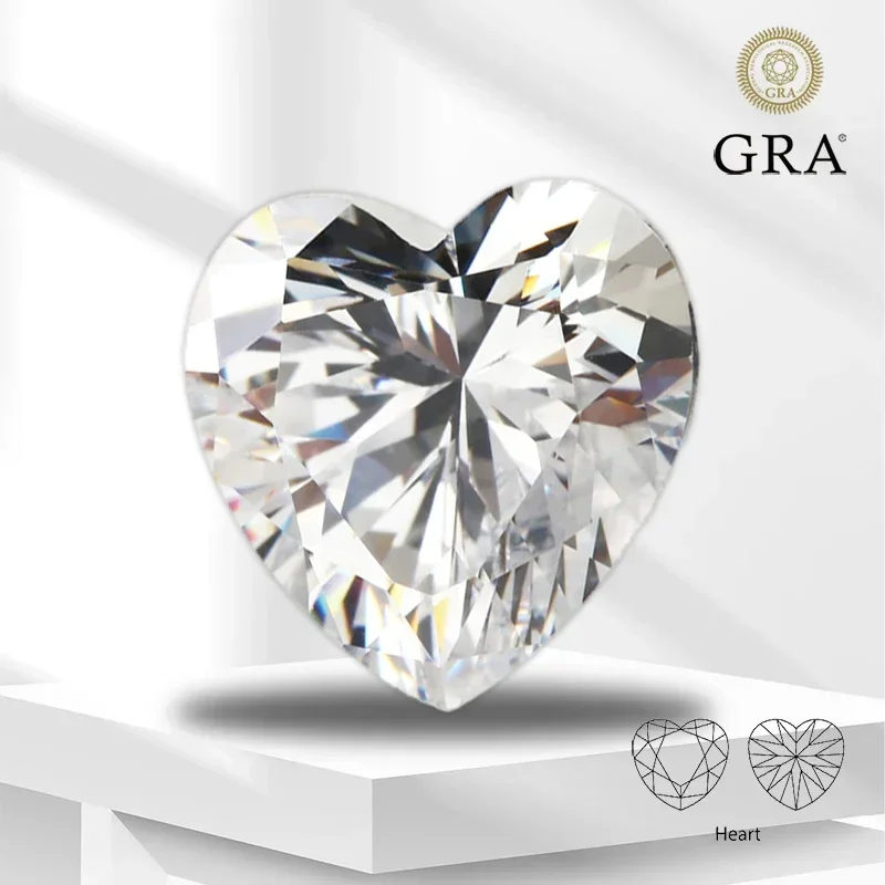 

Wholesale Moissanite Stone Heart Cut D Color VVS1 Gemstone 1.0ct To 5.0ct Lab Grown Diamond For DIY Women Jewelry With Certifica