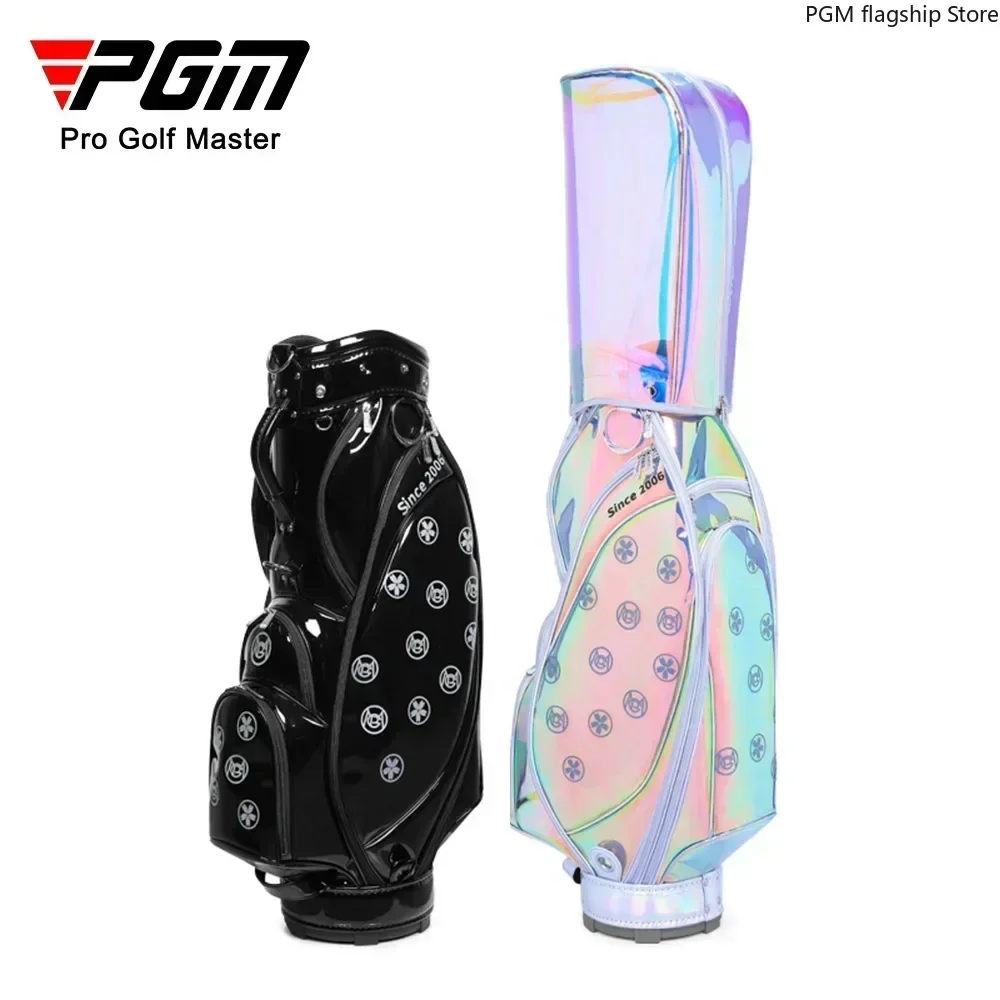 Bolsa feminina de golfe pgm tpu à prova d'água estilo coreano colorido laser transparente bolsa de viagem qb125