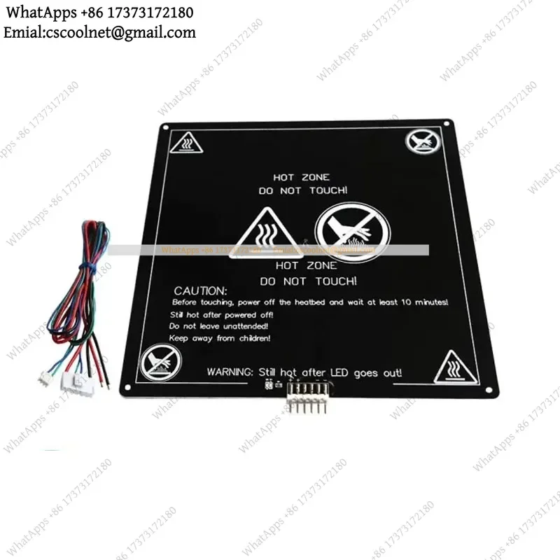 JS03 MK3 3D Printer Hotbed 220x220x3mm Aluminum Base Plate – DIY Heating Platform Kit with Wiring Set for RepRap