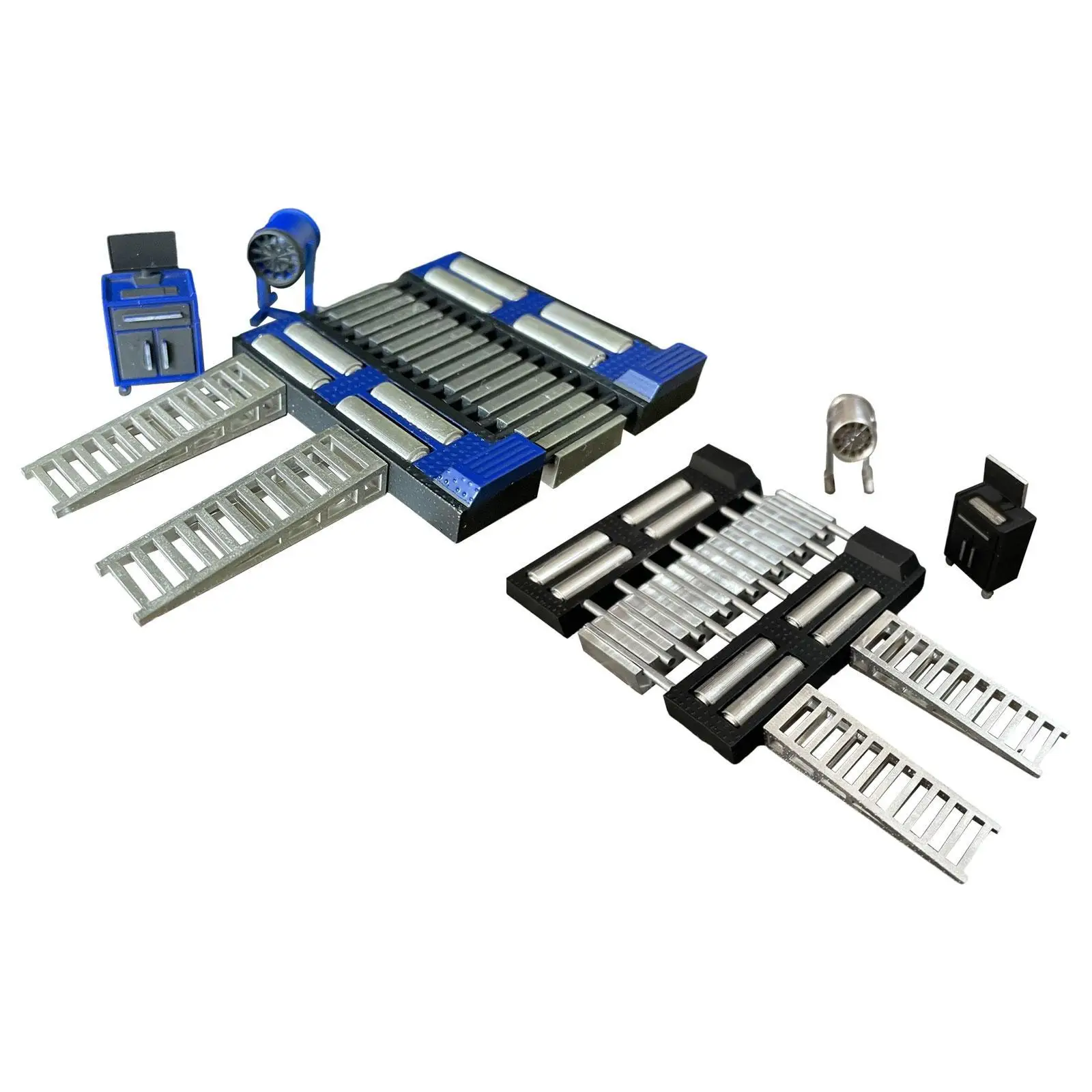 Juego de motores de caballos de garaje a escala 1/64, resistente, herramienta de reparación de automóviles, modelo de adorno, decoración de escena de Micro garaje en miniatura realista