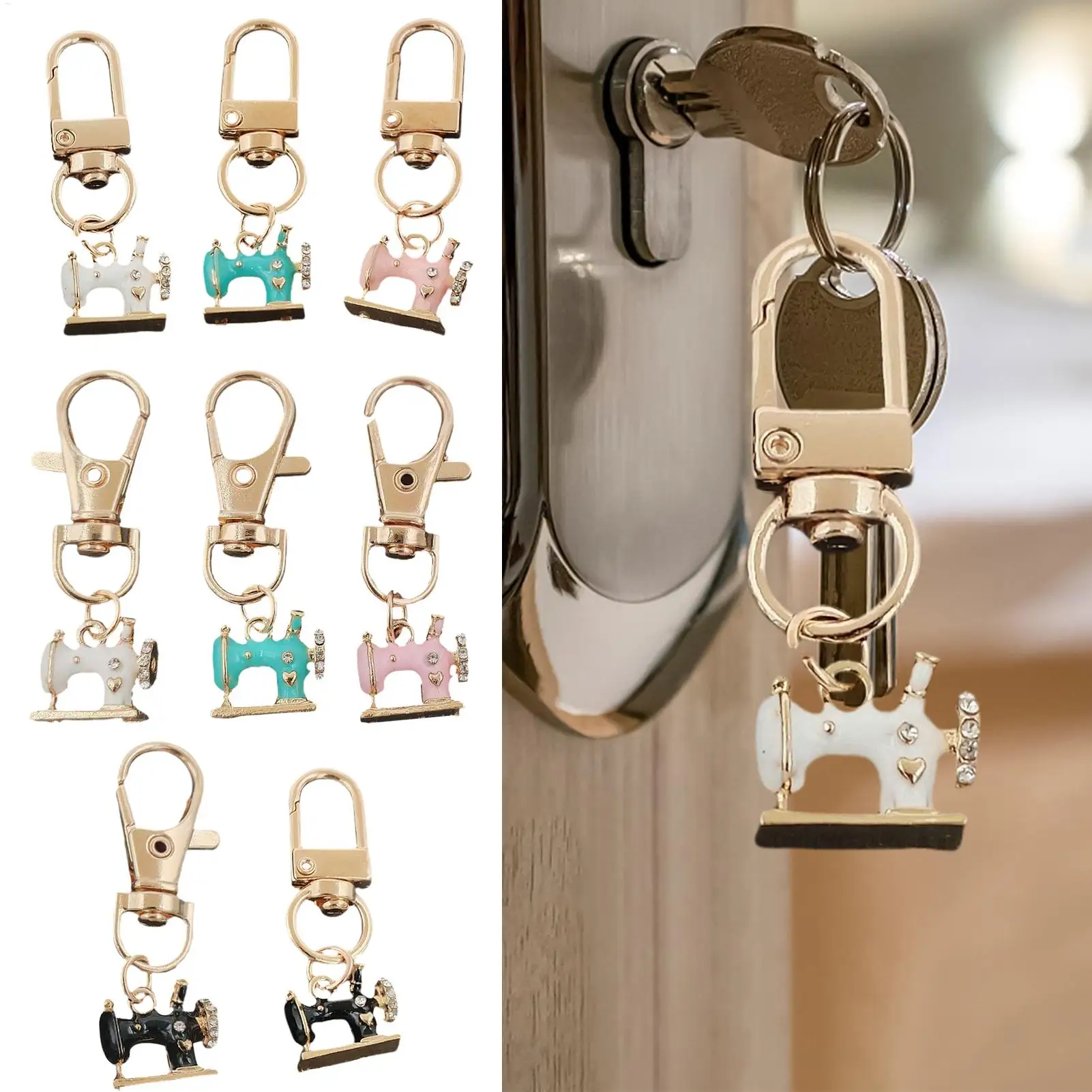 Naaimachine charme naaimachine charme voor tas 4-delige mode sleutelhangers hanger trendy rugzak accessoires voor jeugdvrouwen