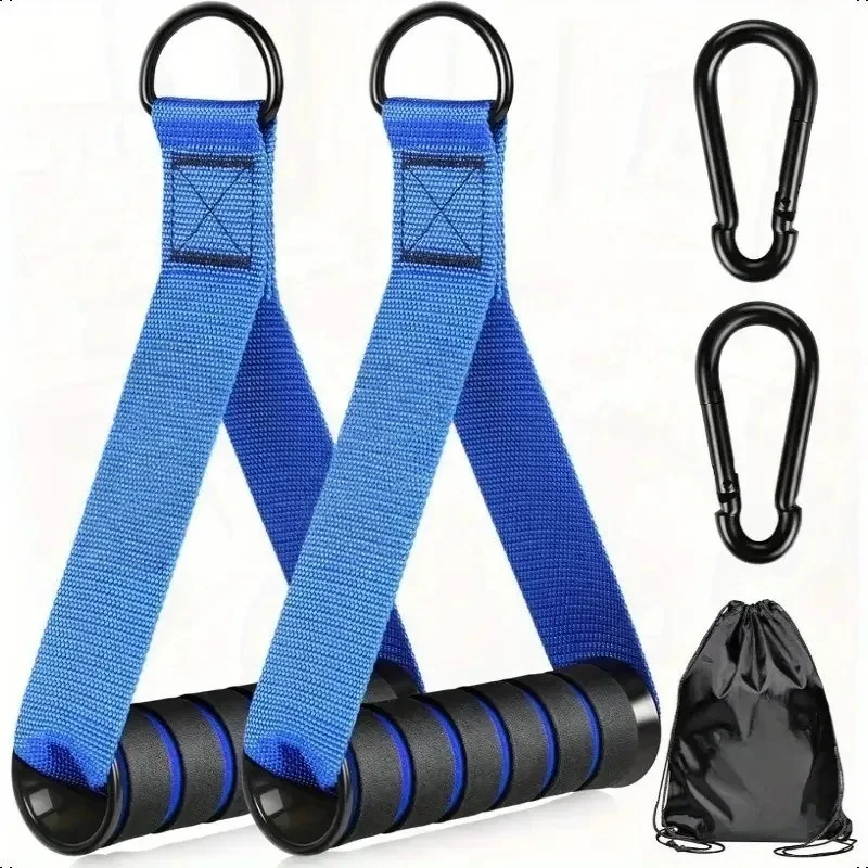 2PCS D-Ring Pull Rope Handles, Fitness Exercise Band Grips, Workout Accessories for Resistance Bands & Yoga Hammock