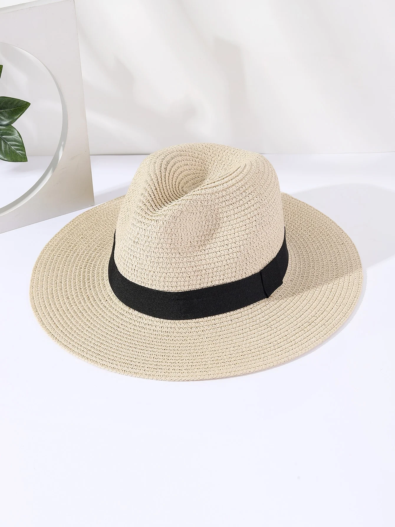 Summer collapsible large eaves custom logo straw hat eco-friendly breathable outdoor beach sunshade wide brim straw hats