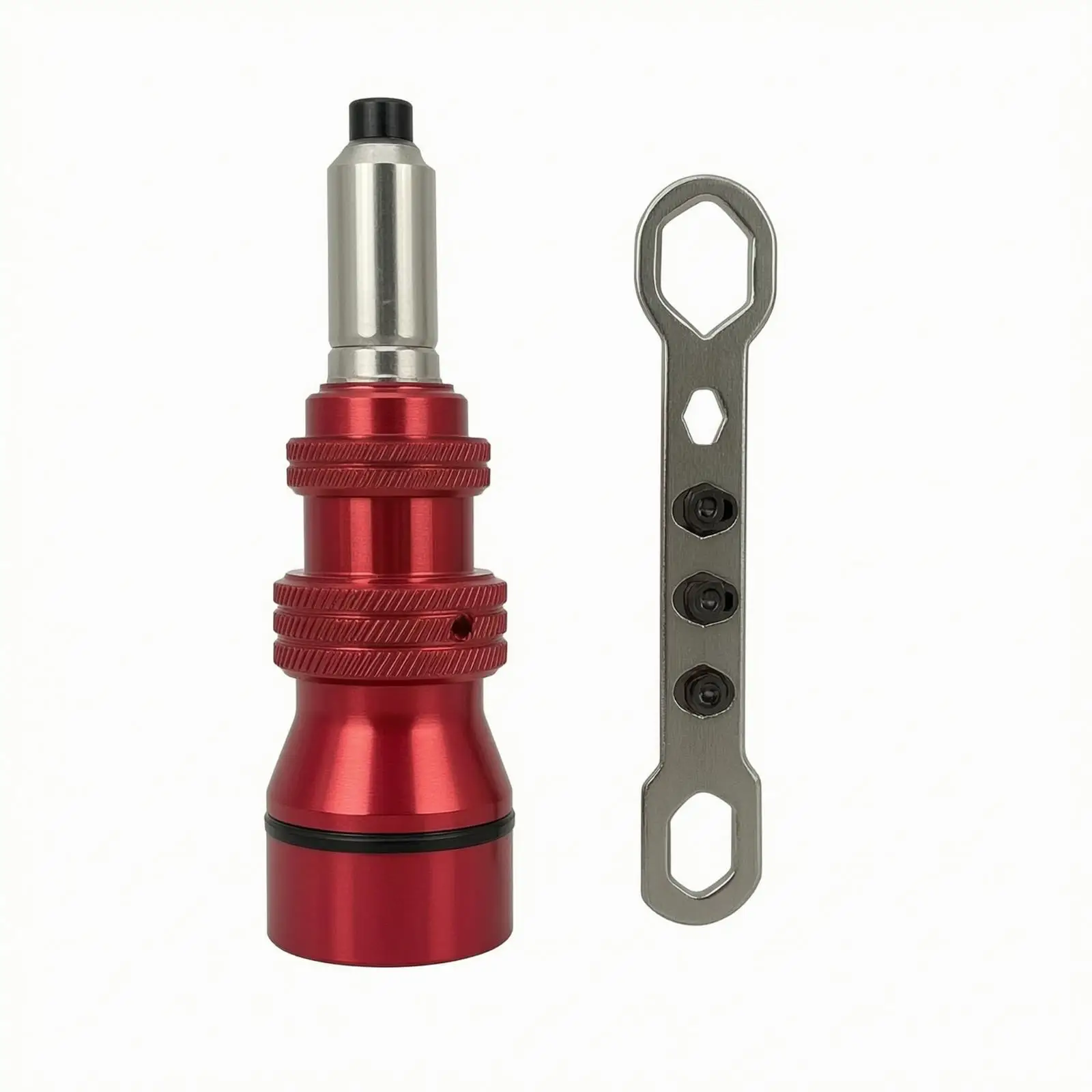 Easy to Install Kit | Anodized Aluminum Body, Rivet Conversion Head, Four Interchangeable Nozzles, Rivet Adapter, for Metal