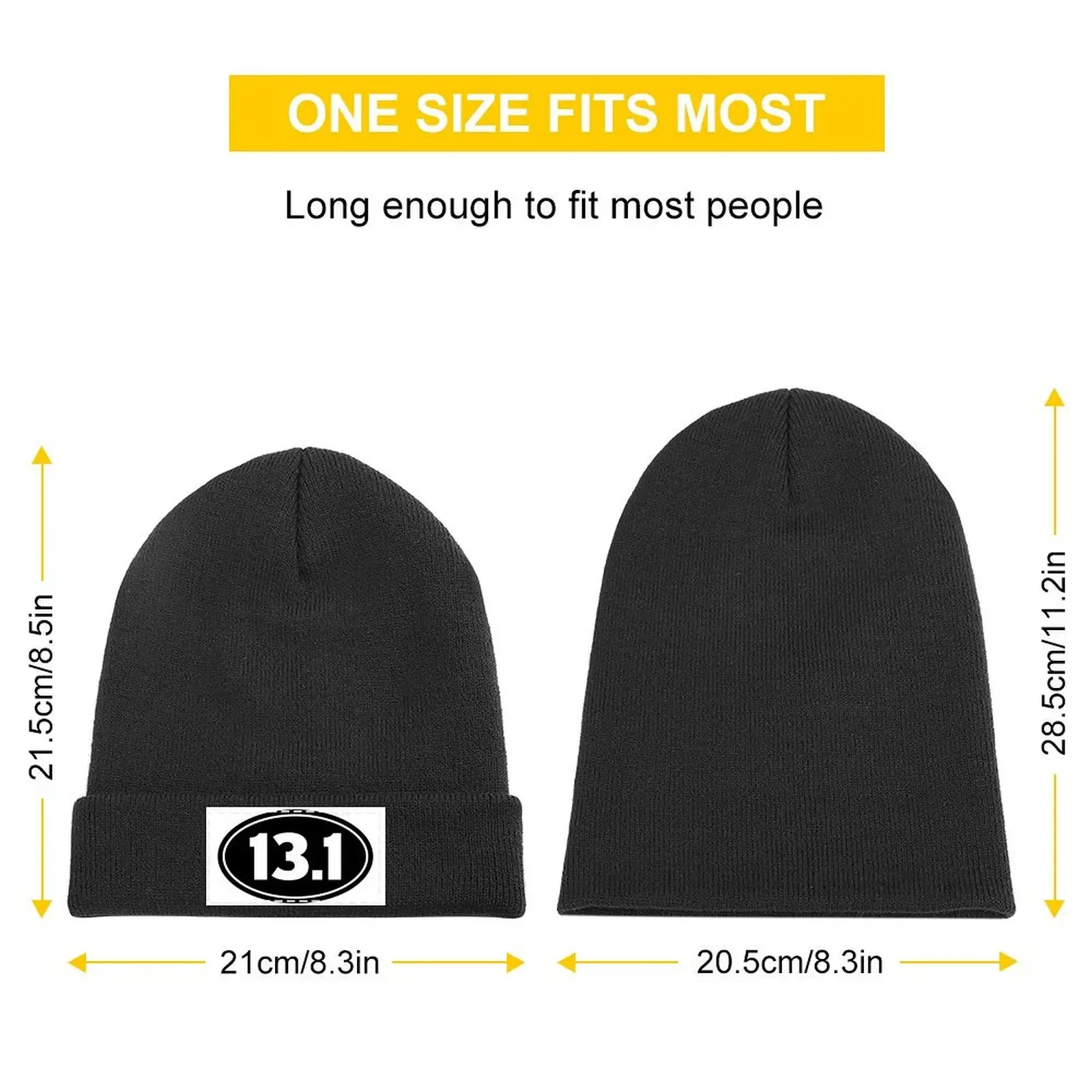 13.1 Half Marathon Running Race Black Oval Knitted Cap party Hat Brand Man cap For Women 2025 Men's