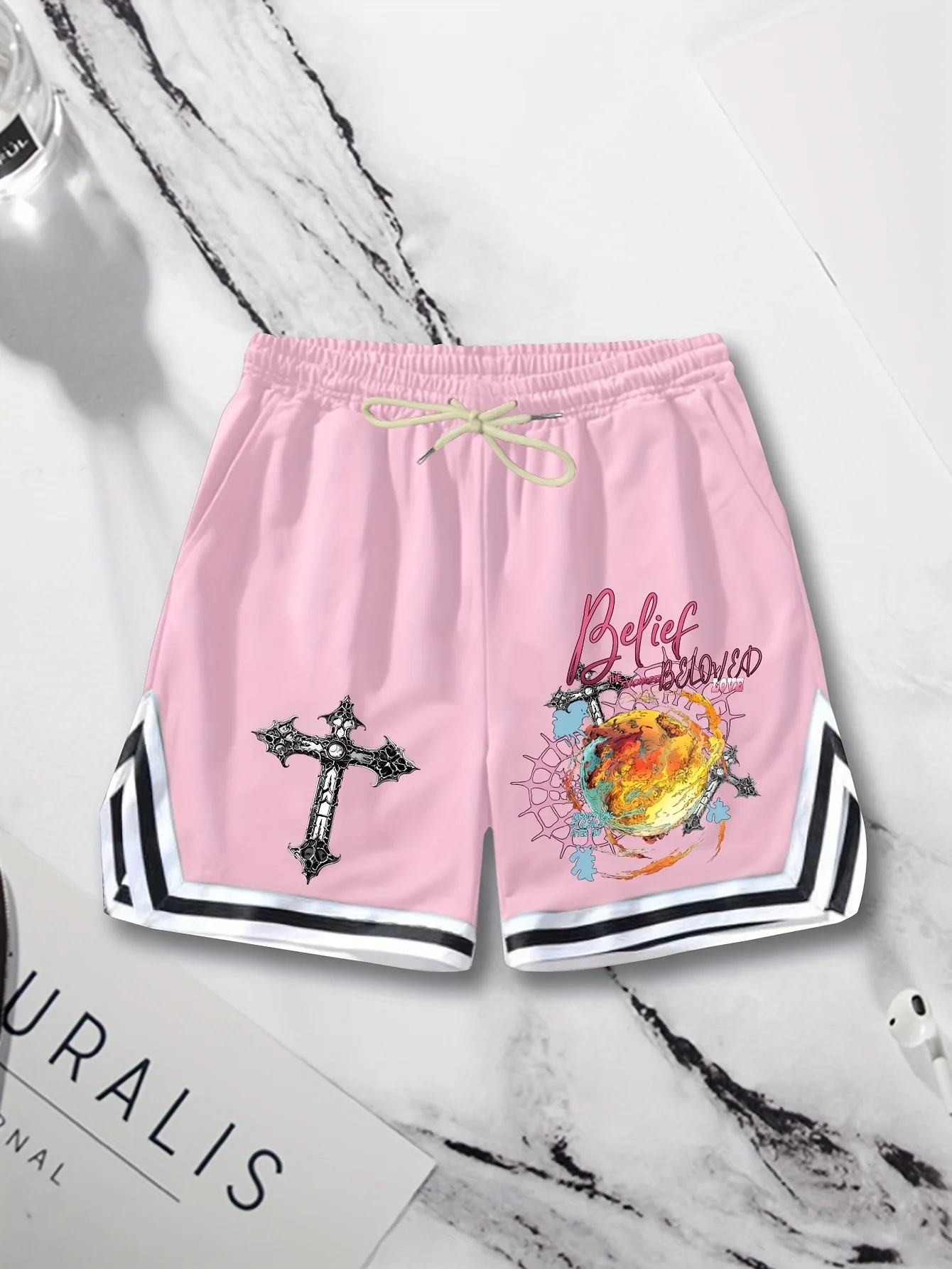 Men's Trendy Printed Shorts - Casual, Breathable Polyester, Machine Washable - Perfect for Summer Outdoors