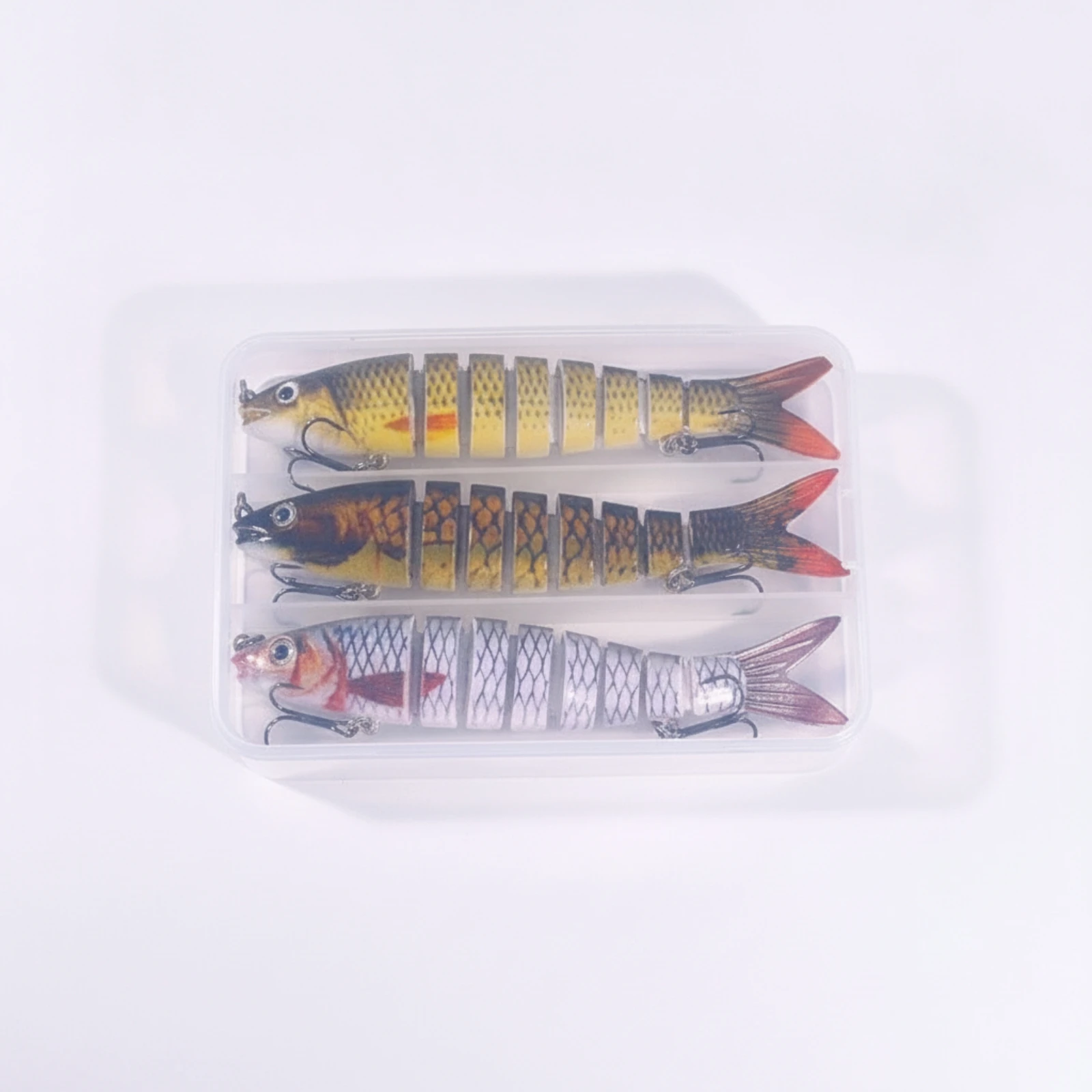 3 Pieces Multi-Jointed Swimbait Lifelike Articulated Fish Lure Segmented Fishing Lure Sharp Hard Heavy-Duty for Fishermen