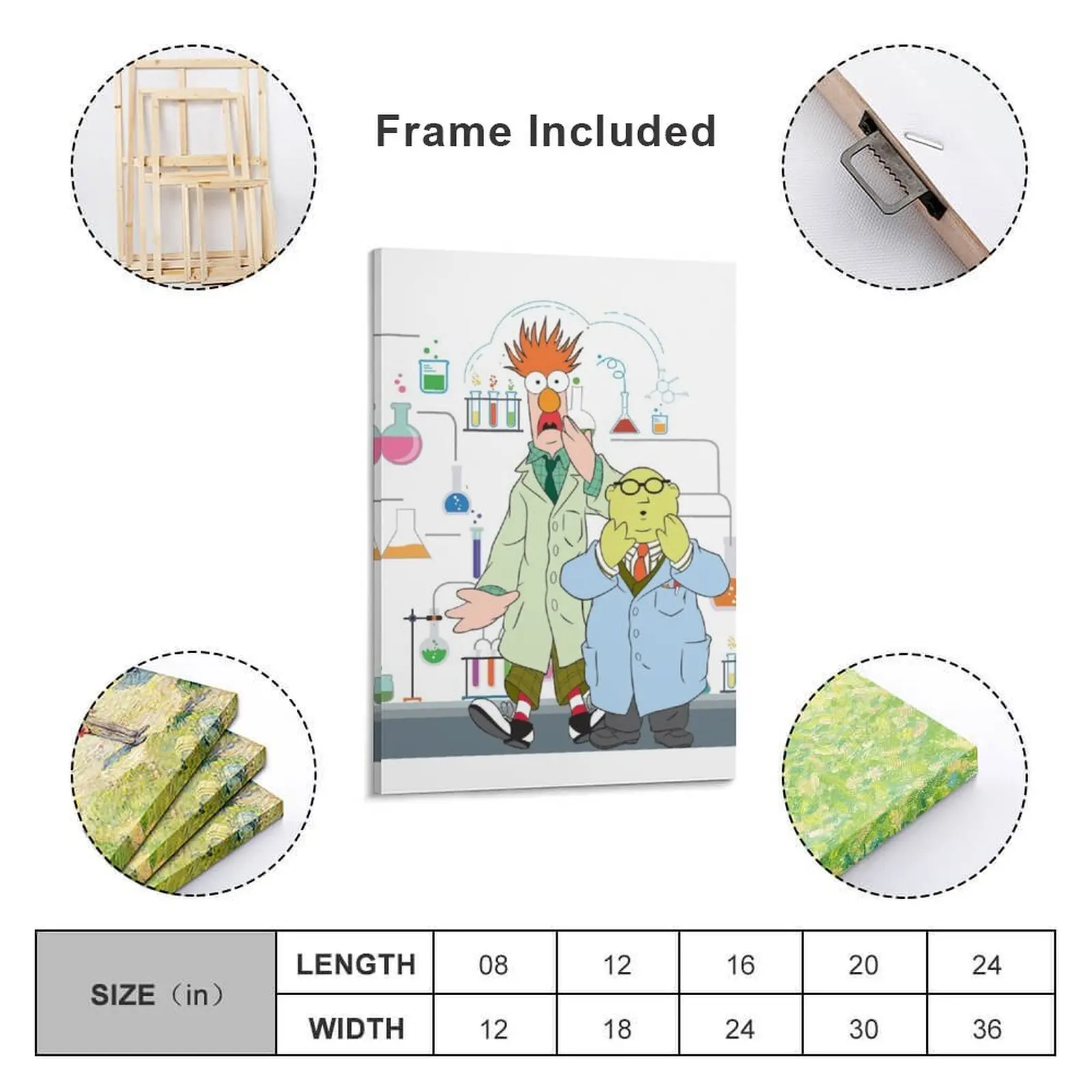 Beaker Muppets and Bunsen - Science Canvas Painting anime decoration Wall paintings paintings wall decor poster anime