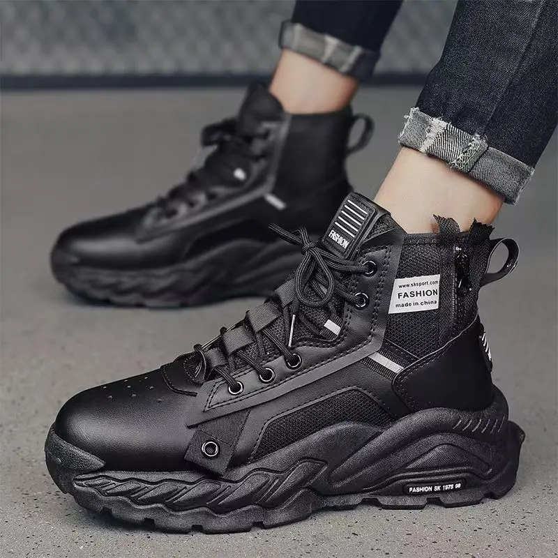 

New autumn fashionable versatile high top shoes retro workwear boots thick soled outdoor leisure comfortable hiking boots