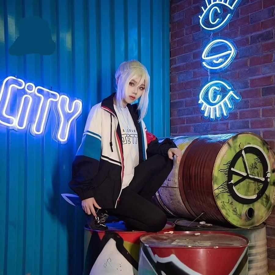 Juego Valorant Jett Cosplay disfraz peluca chaqueta blanca abrigo camiseta trajes adultos hombres mujeres Halloween carnaval traje