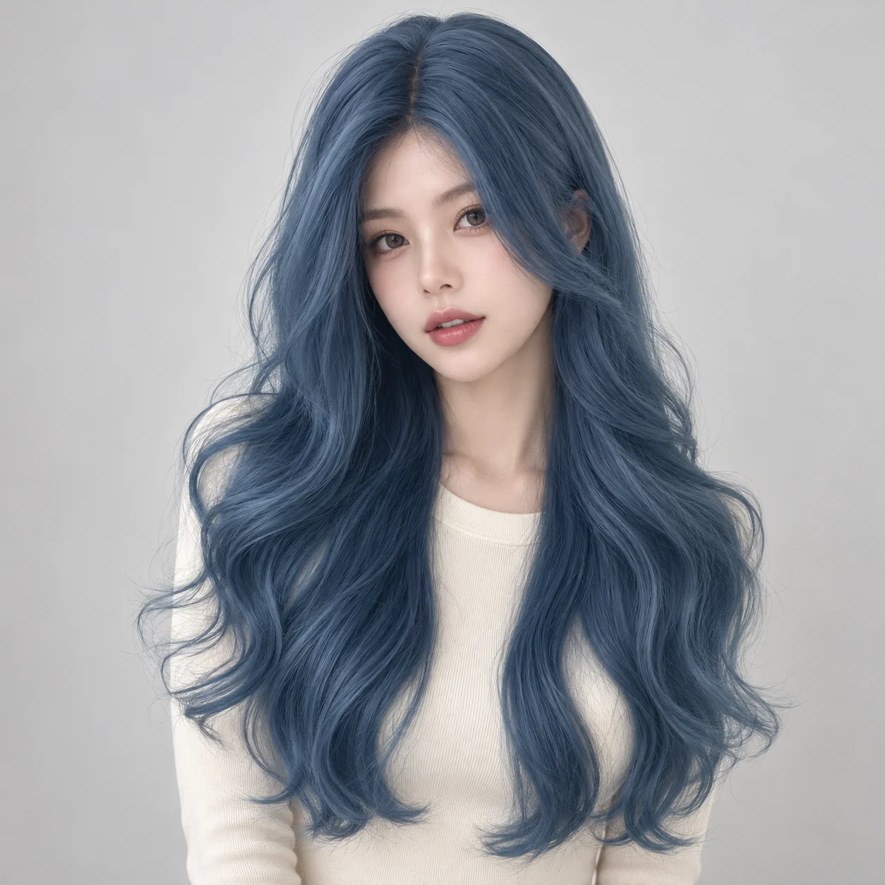 65cm Long Wavy Wig for Women, Middle Part Layered Full Wig with Face-Framing Waves for Cosplay, Parties and Daily Wear