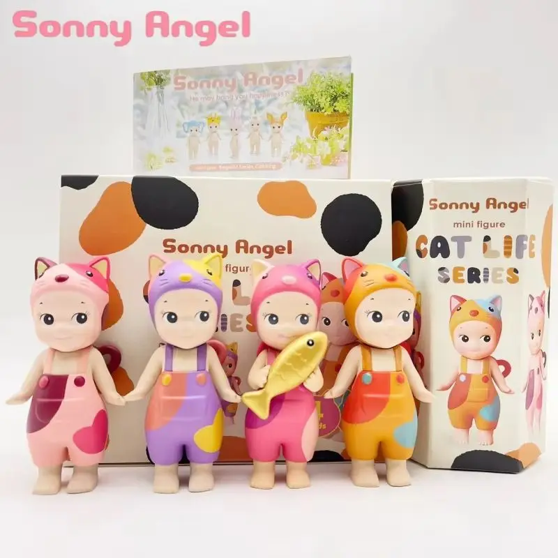 Hot Sale 1:1 Replica Anime Sonny Angel Cat Life Series Cherry Blossom Limited Edition Blind Box Ornaments Kid Toy Birthday Gifts